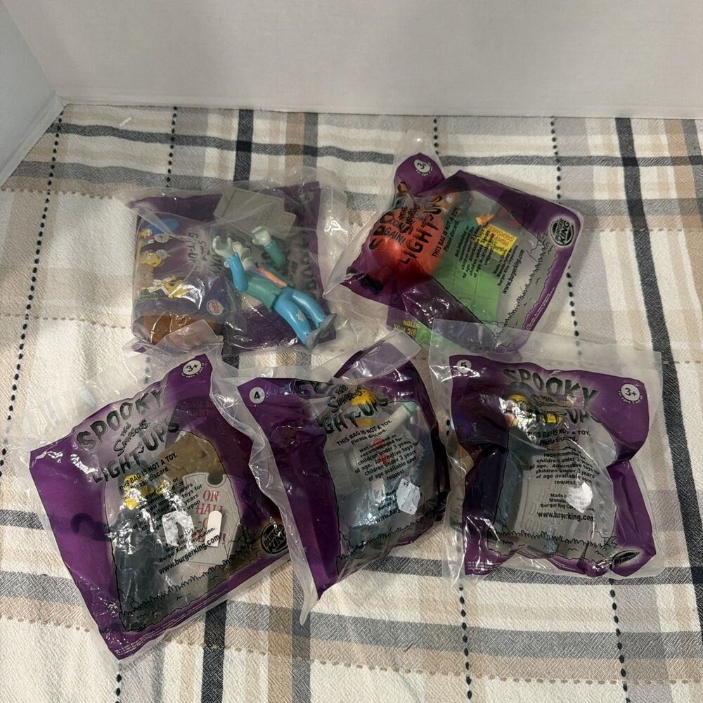 The Simpsons Spooky Light Ups Burger King Kids ClubLot of 5 New in Plastic 2001